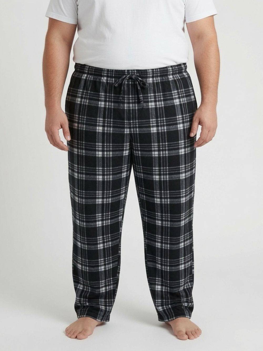 Preswick & Moore Black and Gray Plaid Men's Lounge Pants